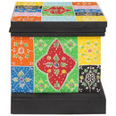 vidaXL Tároló Doboz tárolóval Sokszínű 40 x 30 x 30 cm Tömör mangófa