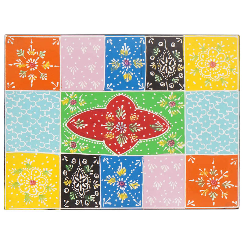 vidaXL Tároló Doboz tárolóval Sokszínű 40 x 30 x 30 cm Tömör mangófa