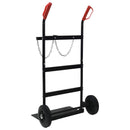 vidaXL Kézikocsi Fekete és piros 63 x 43,5 x 110 cm Acél