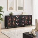 vidaXL Tároló szekrények 3 db 180 x 33 x 75 cm Tömör Mangófát Sokszínű