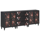 vidaXL Tároló szekrények 3 db 180 x 33 x 75 cm Tömör Mangófát Sokszínű