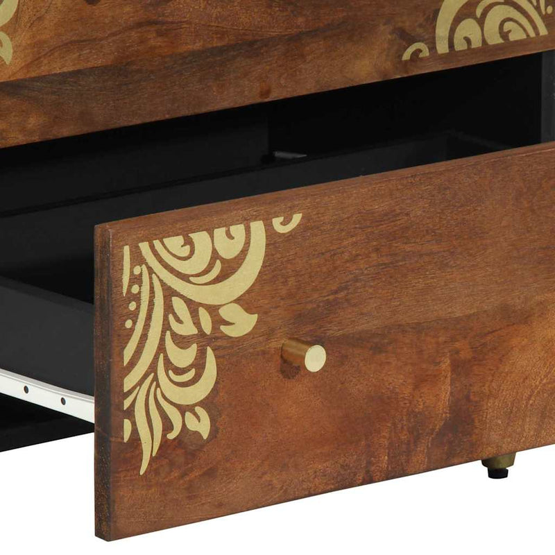 vidaXL Széf fiókkal 2 pcs mézbarna 60 x 33.5 x 75 cm Tömör mangófa