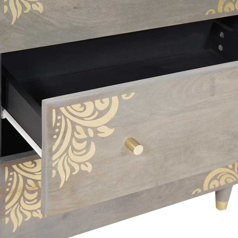 vidaXL Széf fiókkal 2 pcs Szürke 60 x 33.5 x 75 cm Tömör mangófa