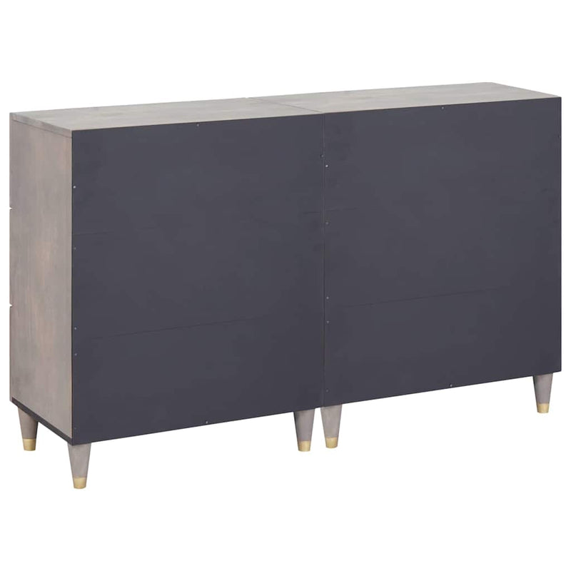 vidaXL Széf fiókkal 2 pcs Szürke 60 x 33.5 x 75 cm Tömör mangófa