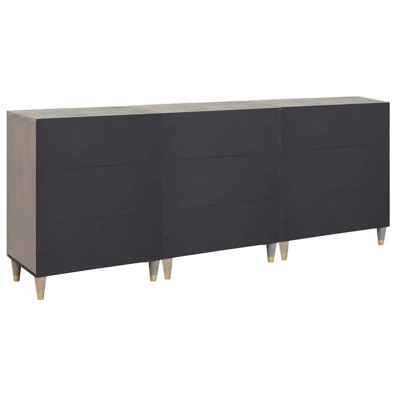 vidaXL Fürdőszoba bútor szett 3 pcs Szürke és Arany 180 x 33 x 75 cm