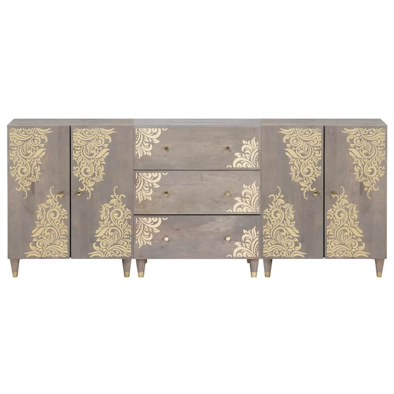 vidaXL Fürdőszoba bútor szett 3 pcs Szürke és Arany 180 x 33 x 75 cm