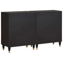 vidaXL Széf fiókkal 2 pcs Fekete 60 x 33 x 75 cm Tömör Mangófát