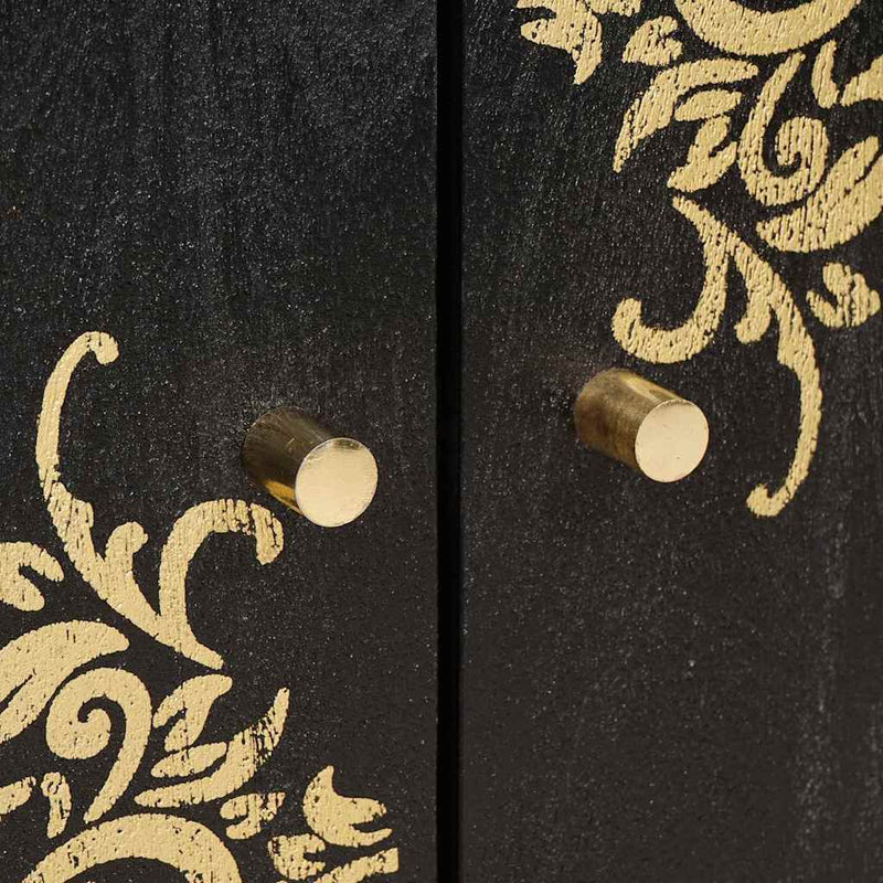 vidaXL Fürdőszobai Szekrény Szett 3 pcs Fekete 180 x 33 x 75 cm