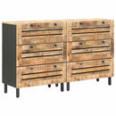 vidaXL Tároló szekrények 2 db 120 x 33 x 75 cm Tömör Mangófát Sokszínű