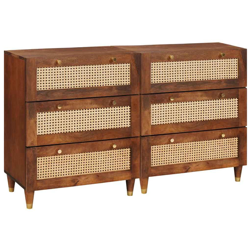 vidaXL Szófa összeállítás 2 pcs Barna 60 x 33.5 x 75 cm Tömör mangófa