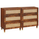 vidaXL Tálalószekrény készlet 2 pcs Barna 60 x 33,5 x 75 cm