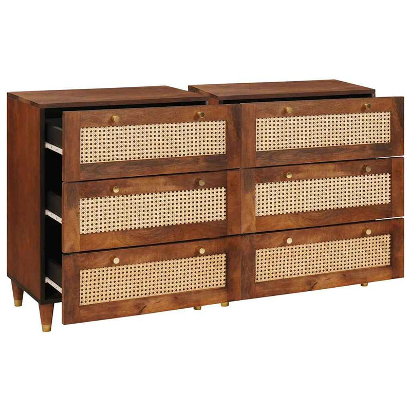 vidaXL Szófa összeállítás 2 pcs Barna 60 x 33.5 x 75 cm Tömör mangófa