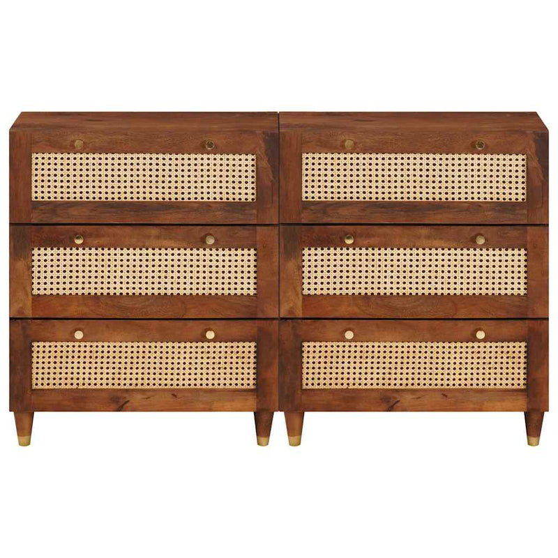 vidaXL Szófa összeállítás 2 pcs Barna 60 x 33.5 x 75 cm Tömör mangófa