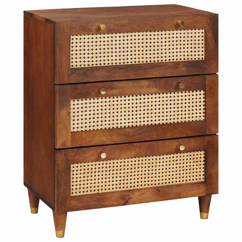 vidaXL Szófa összeállítás 3 pcs Barna 180 x 33 x 75 cm Tömör mangófa