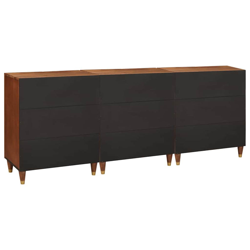 vidaXL Szófa összeállítás 3 pcs Barna 180 x 33 x 75 cm Tömör mangófa