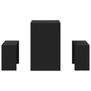 vidaXL 3 részes fekete szerelt fa étkezőasztal és pad szett