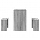 vidaXL 3 részes szürke sonoma szerelt fa étkezőasztal és pad szett