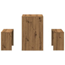 vidaXL 3 részes kézműves tölgy szerelt fa étkezőasztal és pad szett