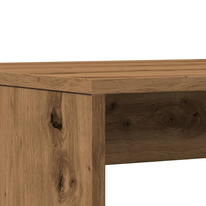 vidaXL 3 részes kézműves tölgy szerelt fa étkezőasztal és pad szett