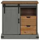 vidaXL HALDEN szürke tömör fa komód tolóajtós 80x40x80 cm