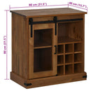 vidaXL HALDEN tömör fa komód tolóajtós 80x40x80 cm