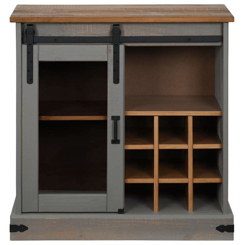 vidaXL HALDEN szürke tömör fa komód tolóajtós 80x40x80 cm