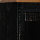 vidaXL HALDEN fekete tömör fa komód tolóajtós 80x40x80 cm