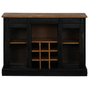 vidaXL HALDEN fekete tömör fa komód 2 tolóajtóval 112x40x80 cm