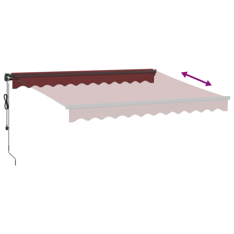 vidaXL burgundi vörös automata kihúzható napellenző 300 x 250 cm