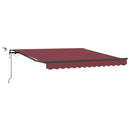 vidaXL burgundi vörös automata kihúzható LED-es napellenző 300x250 cm