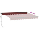 vidaXL burgundi vörös automata kihúzható LED-es napellenző 350x250 cm