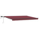 vidaXL burgundi vörös kézzel kihúzható LED-es napellenző 400 x 300 cm