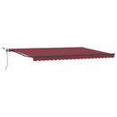 vidaXL burgundi vörös automata kihúzható LED-es napellenző 500x300 cm