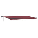 vidaXL burgundi vörös kézzel kihúzható LED-es napellenző 600 x 300 cm