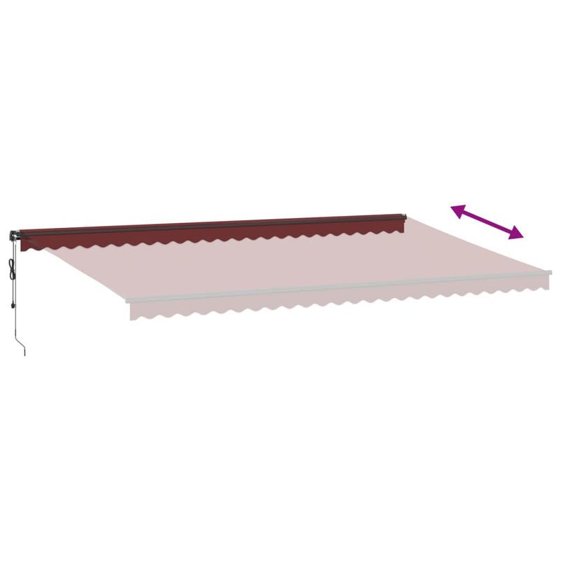 vidaXL burgundi vörös automata kihúzható napellenző 600 x 300 cm