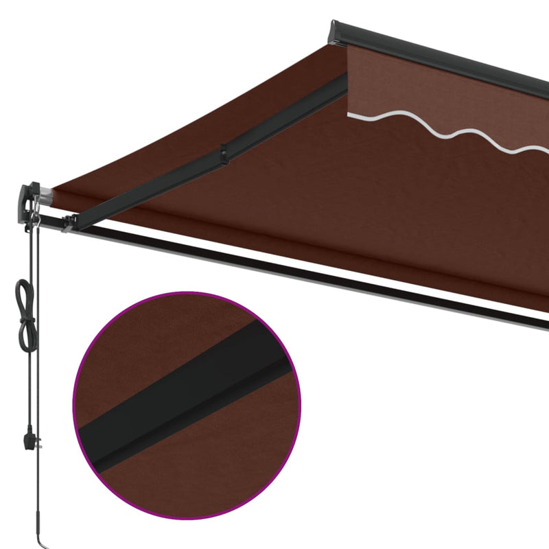 vidaXL barna automata kihúzható napellenző 300x250 cm
