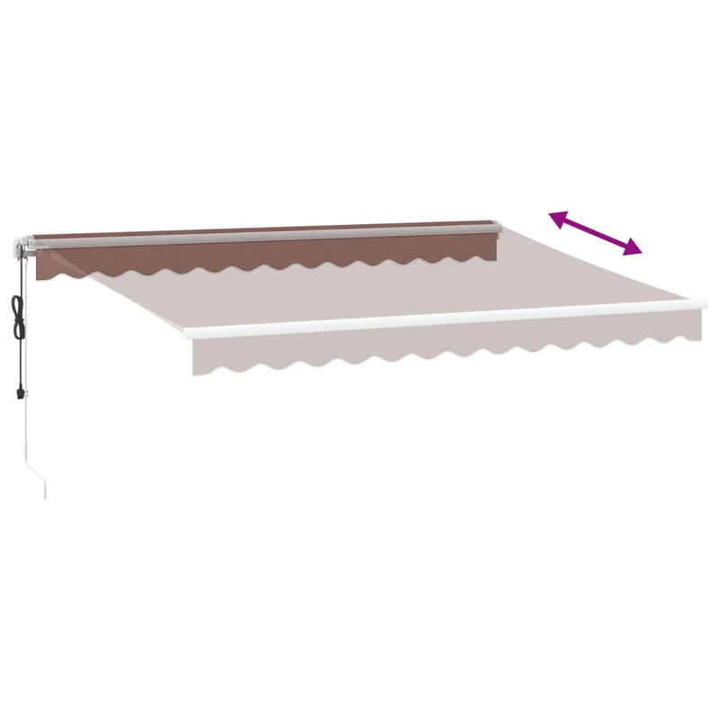 vidaXL barna automata kihúzható napellenző 350 x 250 cm