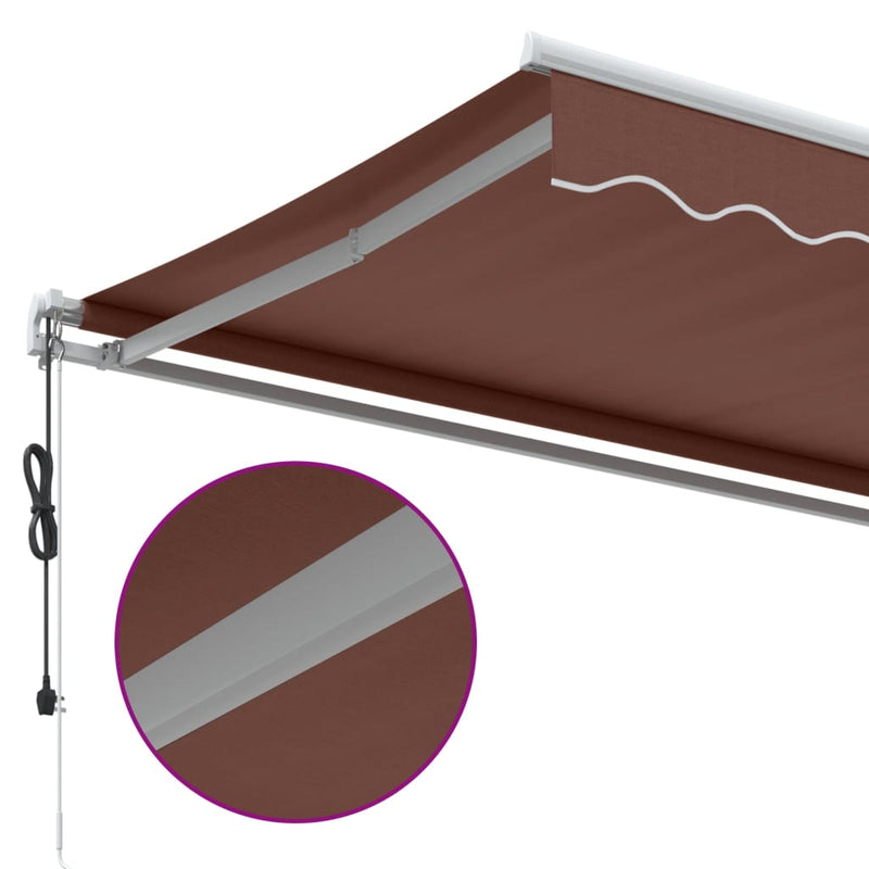 vidaXL barna automata kihúzható napellenző 350 x 250 cm