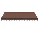 vidaXL barna automata kihúzható LED-es napellenző 350 x 250 cm