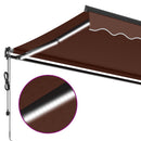 vidaXL barna automata kihúzható LED-es napellenző 350 x 250 cm