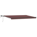 vidaXL barna kézzel kihúzható LED-es napellenző 500 x 300 cm