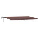 vidaXL barna kézzel kihúzható LED-es napellenző 600 x 300 cm