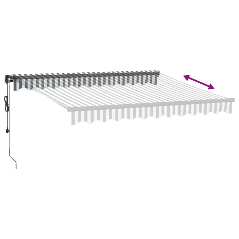 vidaXL antracitszürke és fehér automata kihúzható napellenző 300x250cm