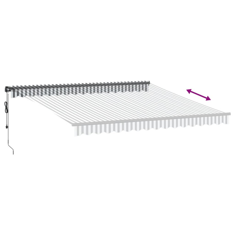 vidaXL antracitszürke-fehér automata kihúzható napellenző 400 x 300 cm