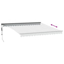 vidaXL antracitszürke-fehér automata kihúzható napellenző 400 x 300 cm