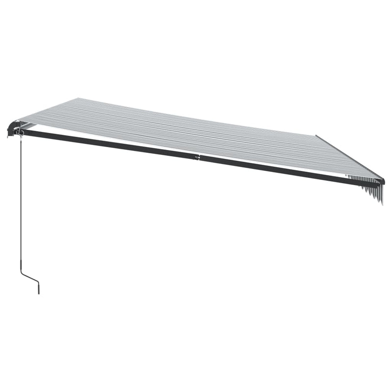 vidaXL antracitszürke-fehér LED-es kézi napellenző 500 x 300 cm