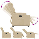 vidaXL elektromos felállást segítő krémszínű szövet dönthető fotel