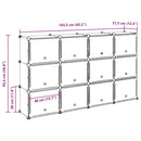vidaXL fekete polipropilén tárolókocka 12 db kockával és ajtókkal