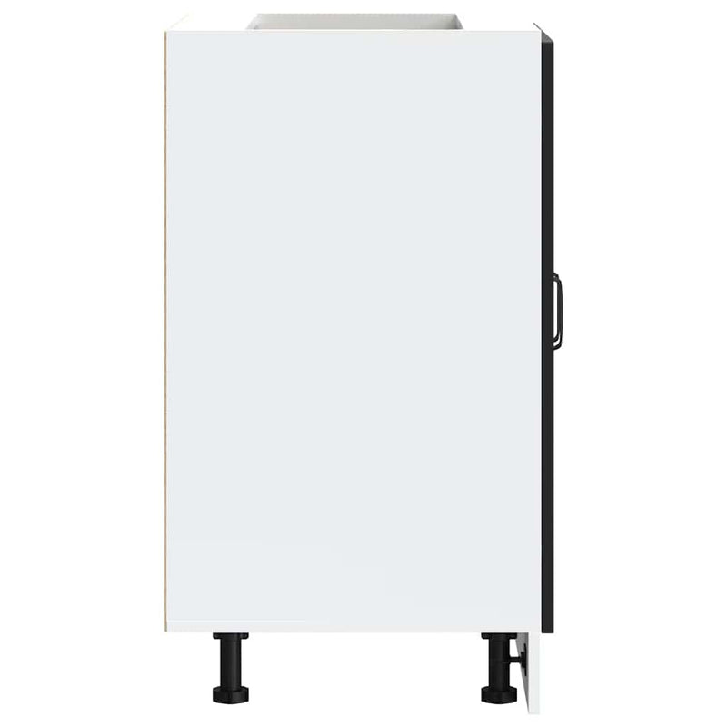 vidaXL Mosogató aljzat szekrény Kalmar fekete 60x46x81,5 cm műanyag fa