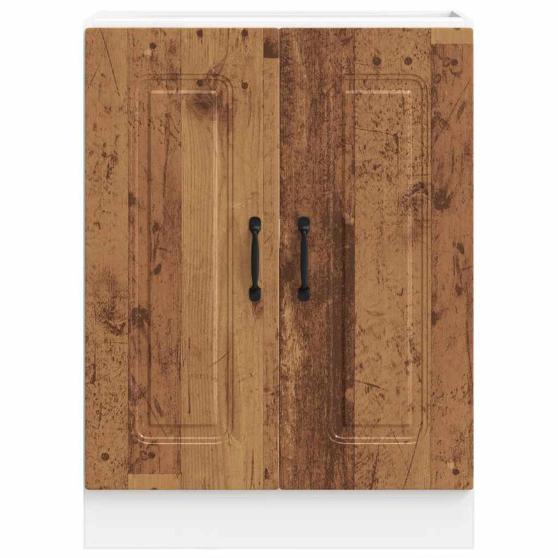 vidaXL Mosogató aljzat szekrény Kalmar régi fa 60x46x81,5cm műanyag fa